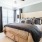 a bedroom with a large bed